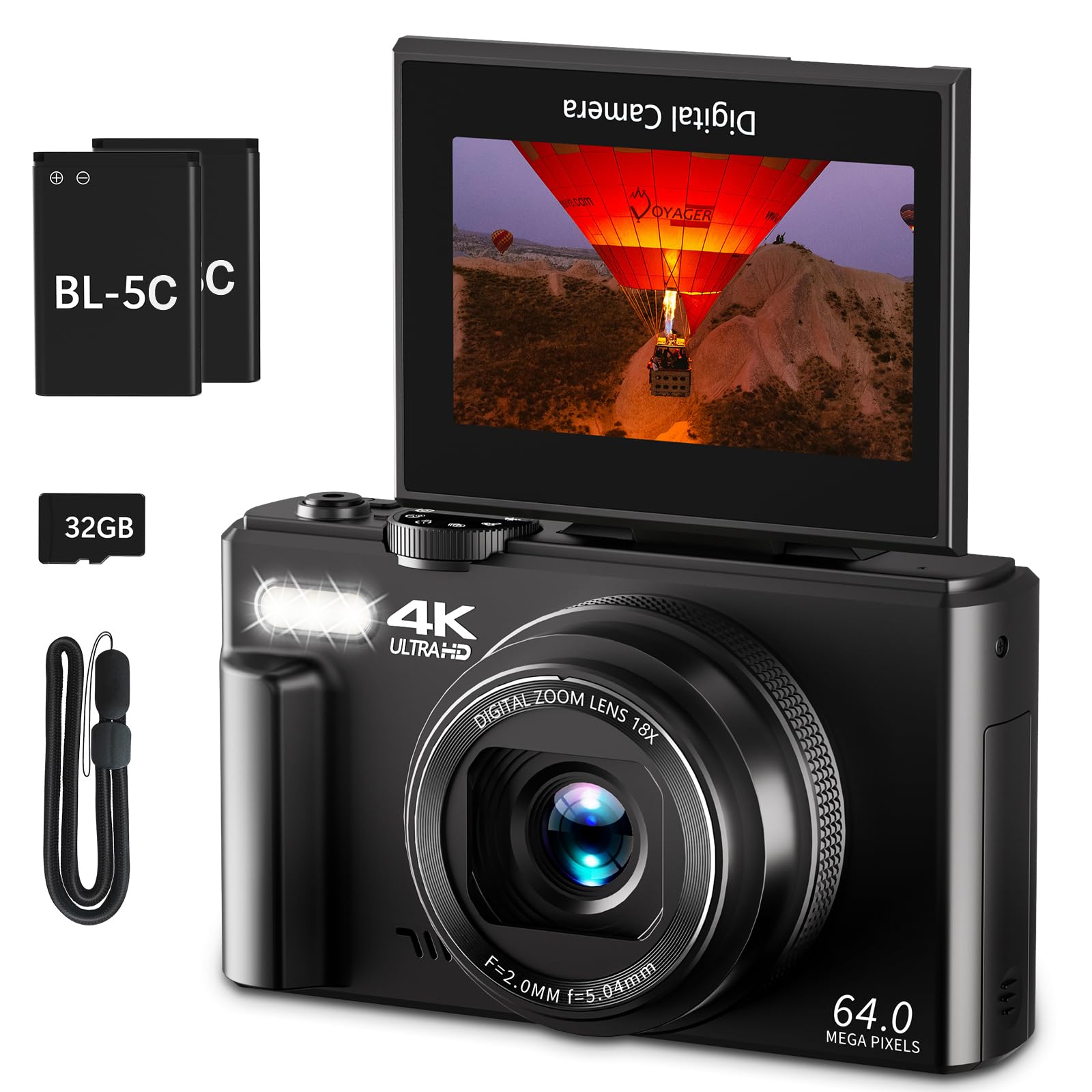 كاميرا رقمية 4K للتصوير الفوتوغرافي
