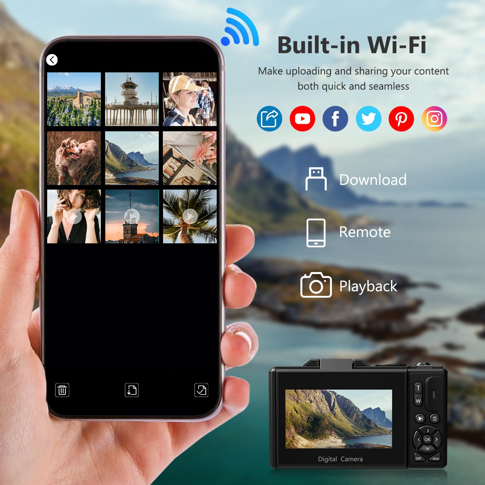 كاميرا رقمية 4K للتصوير الفوتوغرافي
