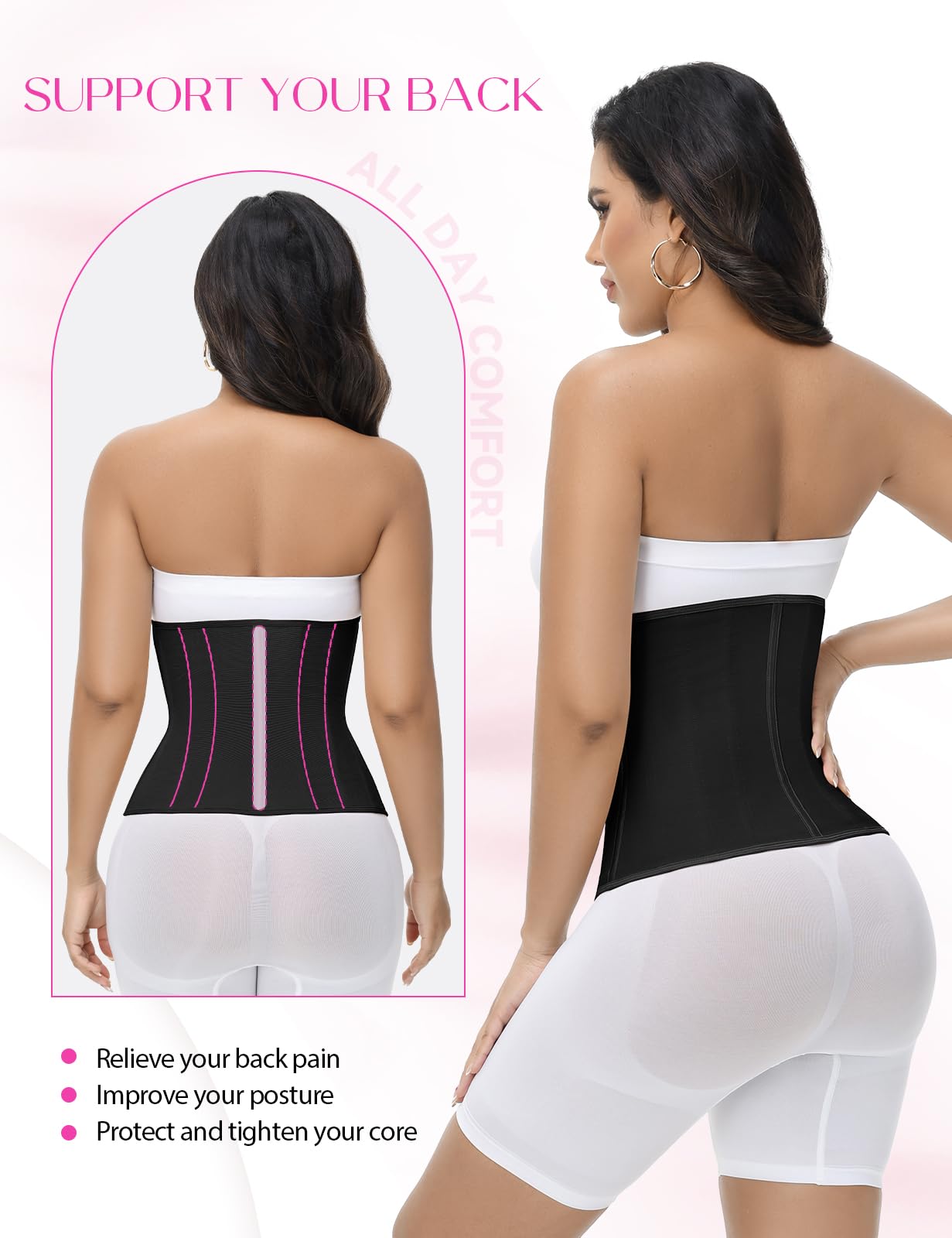 مشدّ خصر نسائي أصلي مستورد من كولومبيا، للتحكم في البطن ورفع الأرداف، مشدّ رياضي للخصر، مشدّ ما بعد الولادة، مزود بسحاب.